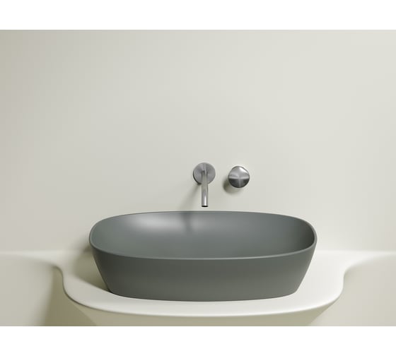 Умывальник-чаша накладная Ceramicanova Element овальная, цвет антрацит матовый, 600х380х138 мм CN6049MH