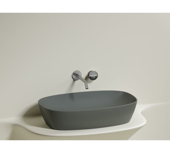 Умывальник-чаша накладная Ceramicanova Element овальная, цвет антрацит матовый, 600х380х138 мм CN6049MH