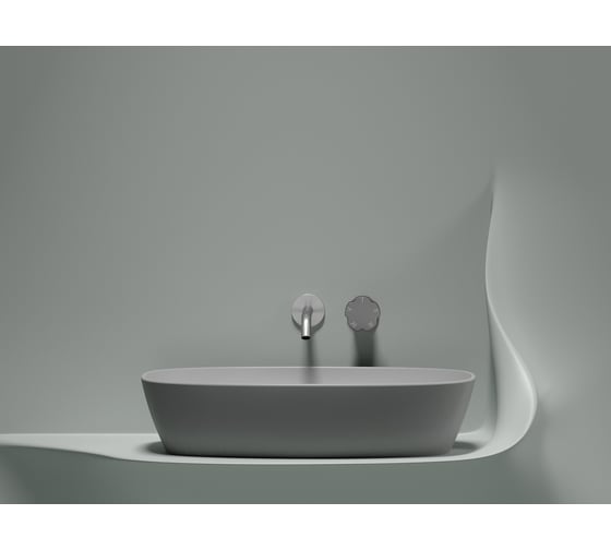 Умывальник-чаша накладная Ceramicanova Element овальная, цвет серый матовый, 600х380х138 мм CN6049MSG
