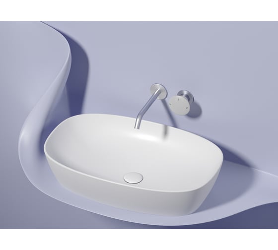 Умывальник-чаша накладная Ceramicanova Element овальная, цвет белый матовый, 600х380х138 мм CN6049MW
