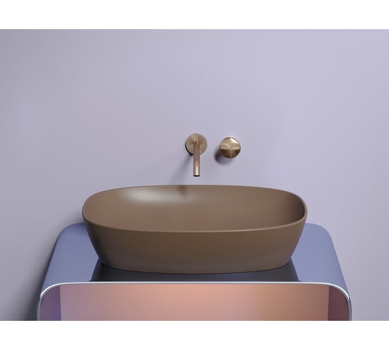 Умывальник-чаша накладная Ceramicanova Element овальная, цвет темно-коричневый матовый, 600х380х138 мм CN6049MDB
