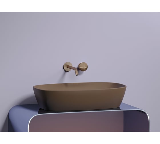 Умывальник-чаша накладная Ceramicanova Element овальная, цвет темно-коричневый матовый, 600х380х138 мм CN6049MDB