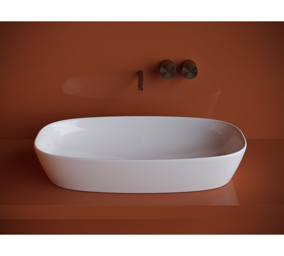 Умывальник-чаша накладная Ceramicanova Element овальная, 700х375х140 мм CN5040