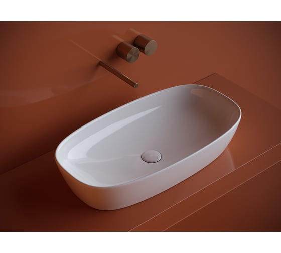 Умывальник-чаша накладная Ceramicanova Element овальная, 700х375х140 мм CN5040