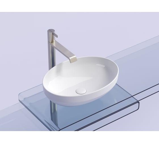 Умывальник-чаша накладная Ceramicanova Element овальная, 502х363х145 мм CN6056