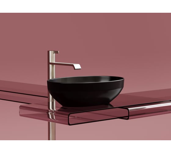 Умывальник-чаша накладная Ceramicanova Element овальная, цвет черный матовый, 502х363х145 мм CN6056MB