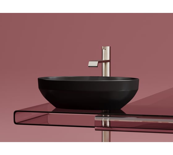 Умывальник-чаша накладная Ceramicanova Element овальная, цвет черный матовый, 502х363х145 мм CN6056MB
