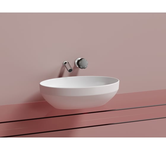 Умывальник-чаша накладная Ceramicanova Element овальная, цвет белый матовый, 502х363х145 мм CN6056MW