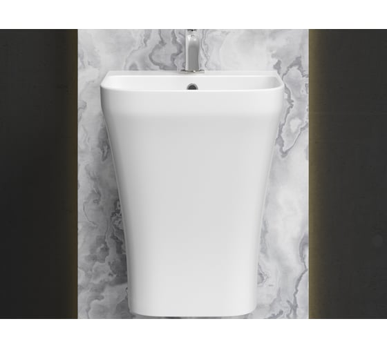 Раковина моноблок подвесная Ceramicanova DION с отверстием под смеситель, со сливом переливом CN6067