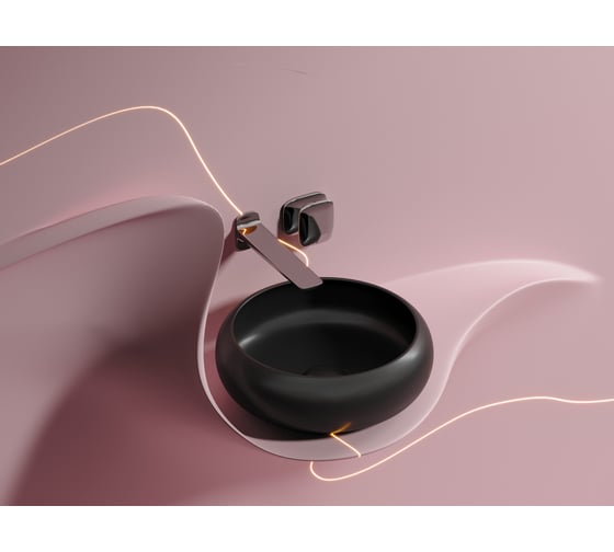 Накладная чаша умывальник Ceramicanova Element круглая (цвет черный матовый) 360_360_120 мм CN6050MB 1