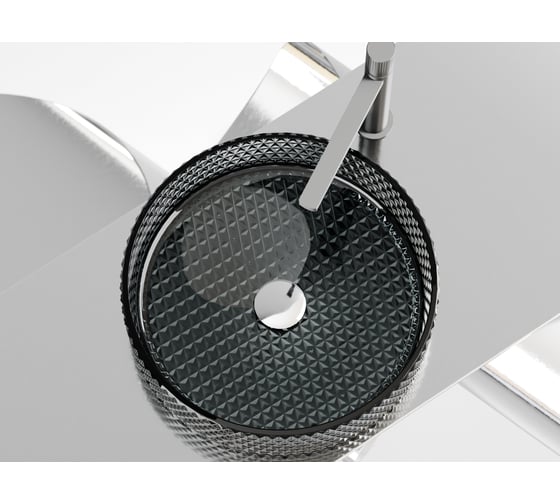 Накладная чаша умывальник Ceramicanova Cristal круглая (цвет черный) 360_360_112мм CN6060