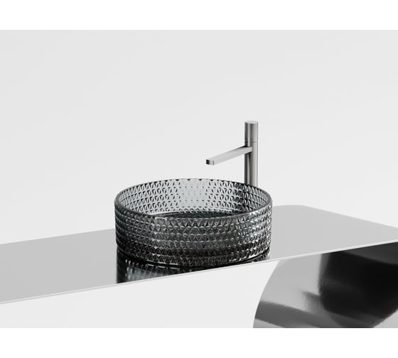 Накладная чаша умывальник Ceramicanova Cristal круглая (цвет черный) 360_360_112мм CN6060