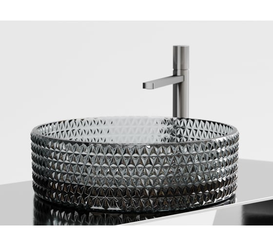 Накладная чаша умывальник Ceramicanova Cristal круглая (цвет черный) 360_360_112мм CN6060