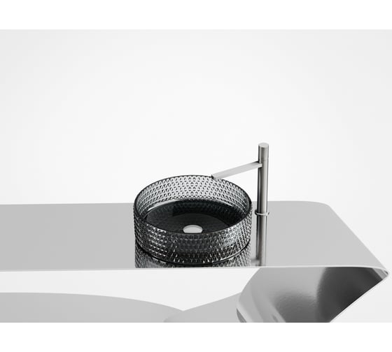 Накладная чаша умывальник Ceramicanova Cristal круглая (цвет черный) 360_360_112мм CN6060