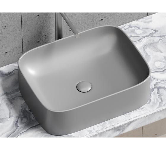 Накладная чаша умывальник Ceramicanova Element прямоугольная (цвет антрацит матовый) 505_380_150мм CN6052MH 1