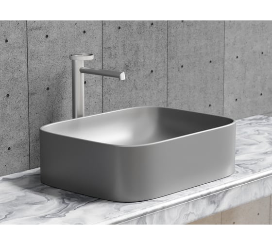 Накладная чаша умывальник Ceramicanova Element прямоугольная (цвет антрацит матовый) 505_380_150мм CN6052MH
