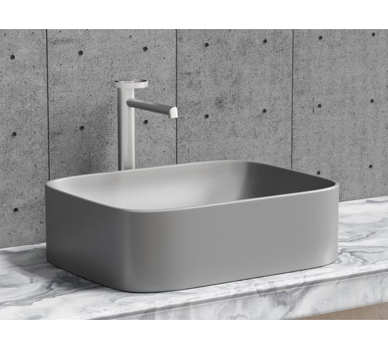 Накладная чаша умывальник Ceramicanova Element прямоугольная (цвет антрацит матовый) 505_380_150мм CN6052MH
