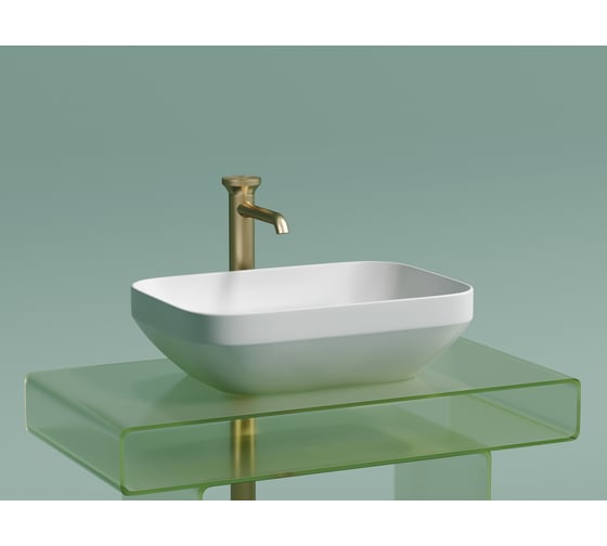 Накладная чаша умывальник Ceramicanova Element прямоугольная (цвет белый матовый) 500_359_145мм CN6055MW 1