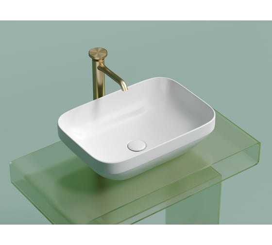 Накладная чаша умывальник Ceramicanova Element прямоугольная (цвет белый матовый) 500_359_145мм CN6055MW