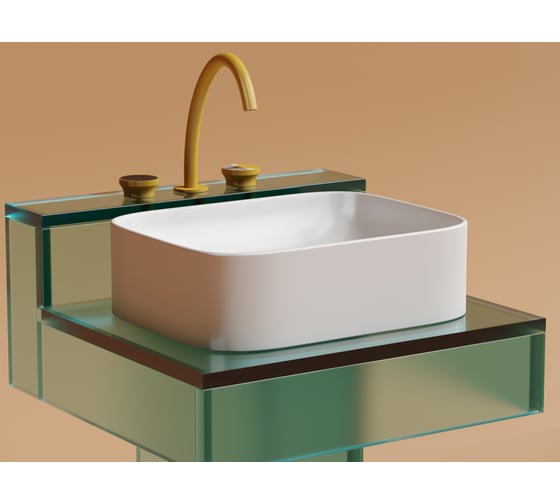 Накладная чаша умывальник Ceramicanova Element прямоугольная (цвет белый матовый) 505_380_150мм CN6052MW