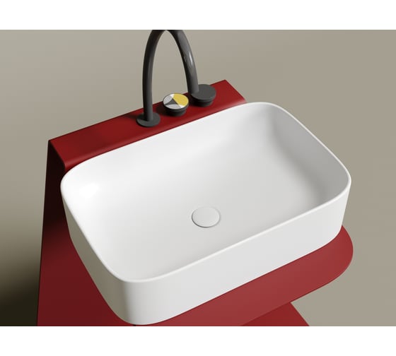Накладная чаша умывальник Ceramicanova Element прямоугольная (цвет белый матовый) 605_380_150мм CN6053MW