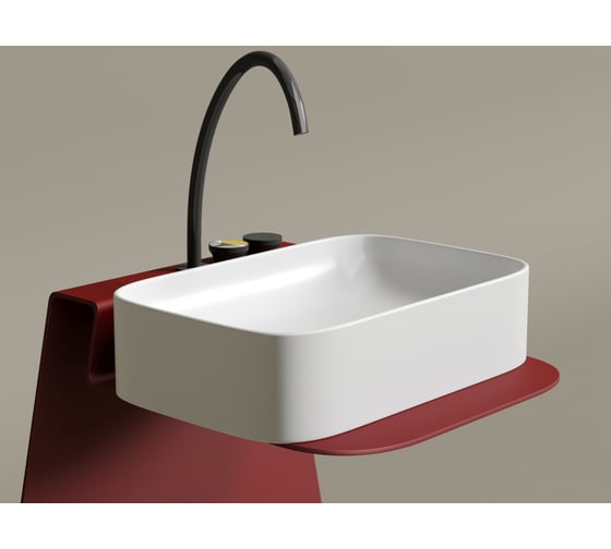 Накладная чаша умывальник Ceramicanova Element прямоугольная (цвет белый матовый) 605_380_150мм CN6053MW