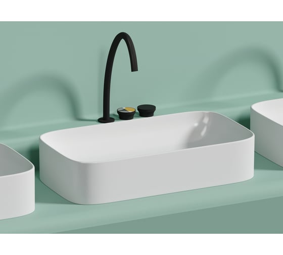Накладная чаша умывальник Ceramicanova Element прямоугольная (цвет белый матовый) 705_380_150мм CN6054MW