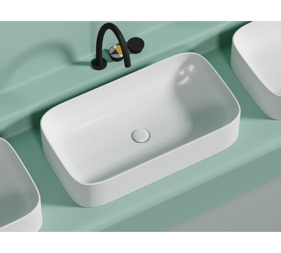 Накладная чаша умывальник Ceramicanova Element прямоугольная (цвет белый матовый) 705_380_150мм CN6054MW