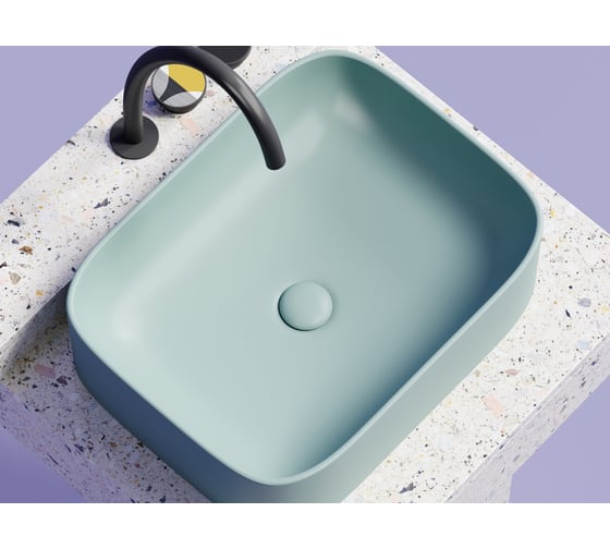 Накладная чаша умывальник Ceramicanova Element прямоугольная (цвет зеленый матовый) 505_380_150мм CN6052MLG