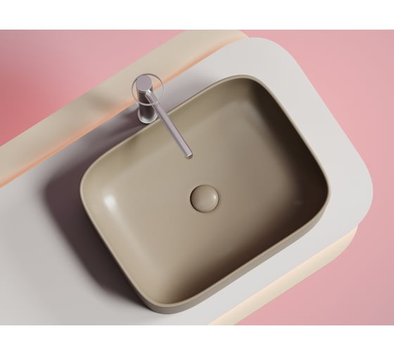 Накладная чаша умывальник Ceramicanova Element прямоугольная (цвет капучино матовый) 505_380_150мм CN6052MC