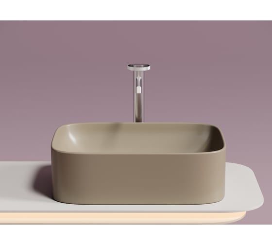 Накладная чаша умывальник Ceramicanova Element прямоугольная (цвет капучино матовый) 505_380_150мм CN6052MC