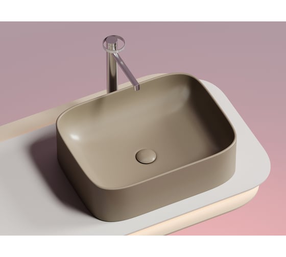 Накладная чаша умывальник Ceramicanova Element прямоугольная (цвет капучино матовый) 505_380_150мм CN6052MC