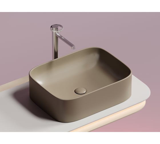 Накладная чаша умывальник Ceramicanova Element прямоугольная (цвет капучино матовый) 505_380_150мм CN6052MC