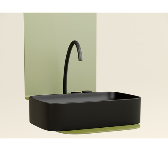 Накладная чаша умывальник Ceramicanova Element прямоугольная (цвет черный матовый) 605_380_122мм CN6053MB