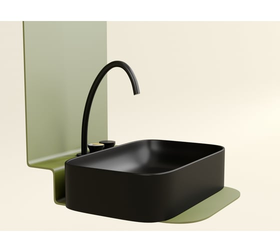 Накладная чаша умывальник Ceramicanova Element прямоугольная (цвет черный матовый) 605_380_122мм CN6053MB