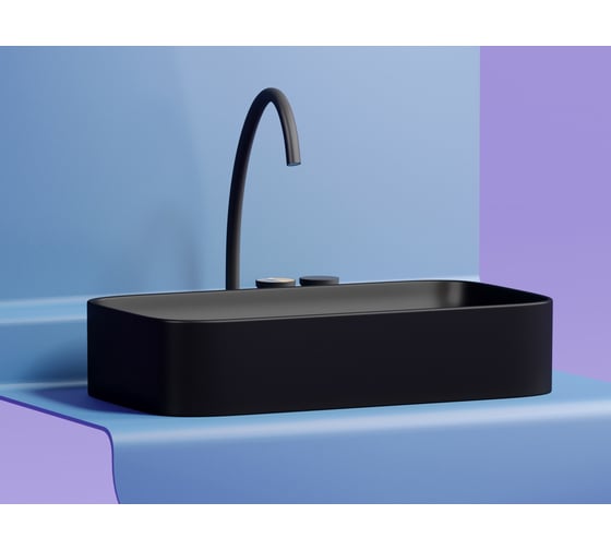 Накладная чаша умывальник Ceramicanova Element прямоугольная (цвет черный матовый) 705_380_122мм CN6054MB