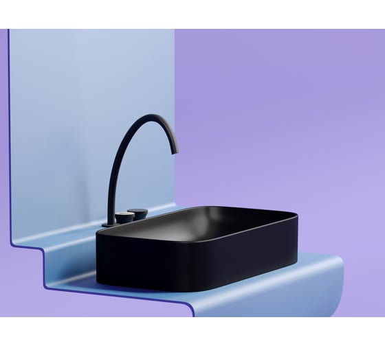 Накладная чаша умывальник Ceramicanova Element прямоугольная (цвет черный матовый) 705_380_122мм CN6054MB