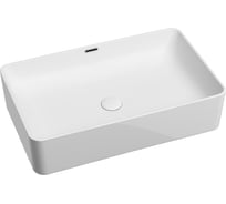 Накладная чаша умывальник Ceramicanova Element прямоугольная со сливом переливом 605_385_140мм CN6065
