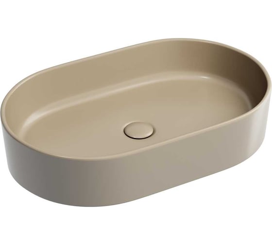 Умывальник-чаша накладная Ceramicanova Element овальная, цвет капучино матовый, 608х385х122 мм CN6048MC