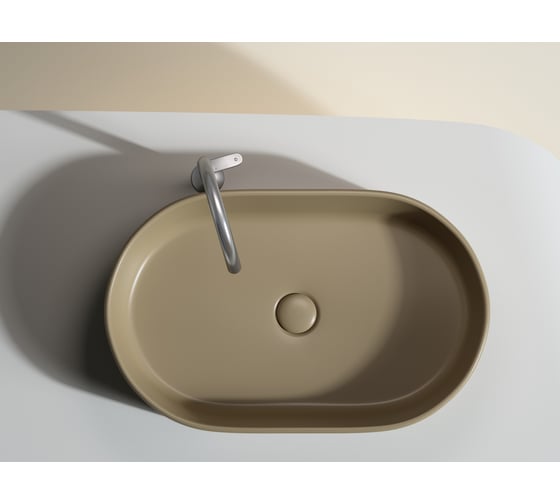 Умывальник-чаша накладная Ceramicanova Element овальная, цвет капучино матовый, 608х385х122 мм CN6048MC
