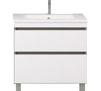 Комплект тумба с раковиной GARDA PIANO 80 с раковиной Эйфория 80 белый/серый PN-Tn80W/Gr