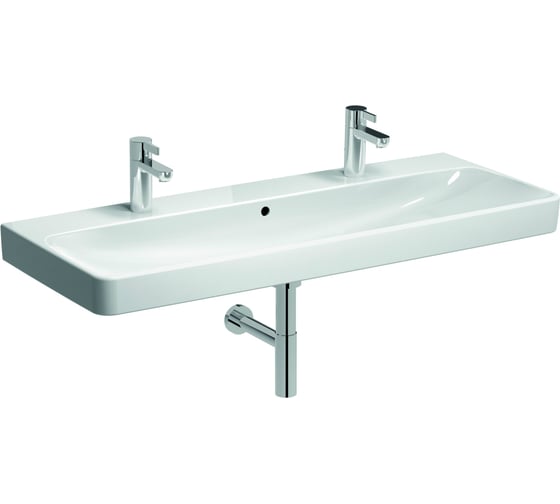 Раковина GEBERIT Smyle Square 120х48 см, 2 отверстия под смеситель 500.253.01.1 00000072634