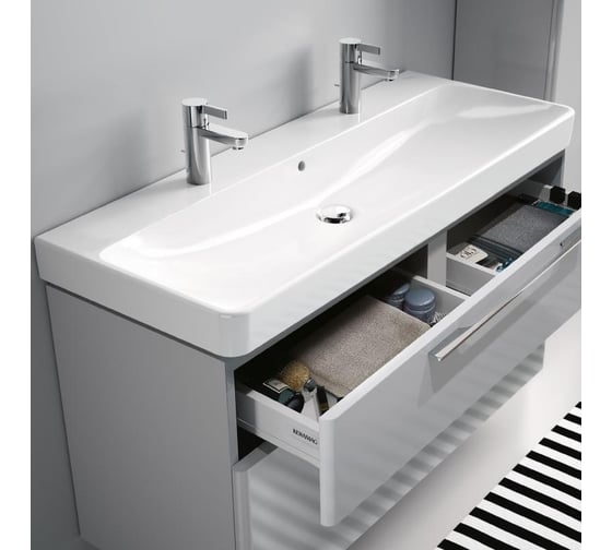 Раковина GEBERIT Smyle Square 120х48 см, 2 отверстия под смеситель 500.253.01.1 00000072634