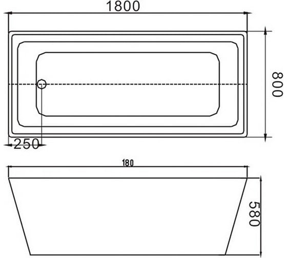 Отдельно стоящая ванна Grossman Cristal 180x80x58 см GR-2021