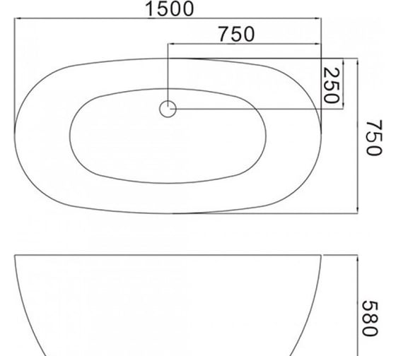 Отдельно стоящая ванна Grossman Classic 150x75x58 см GR-2401