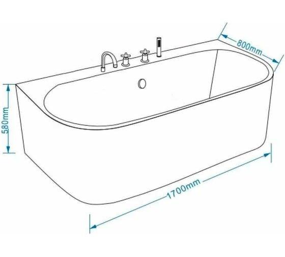 Отдельно стоящая ванна Grossman Cristal 170x87x58 см GR-17075-1
