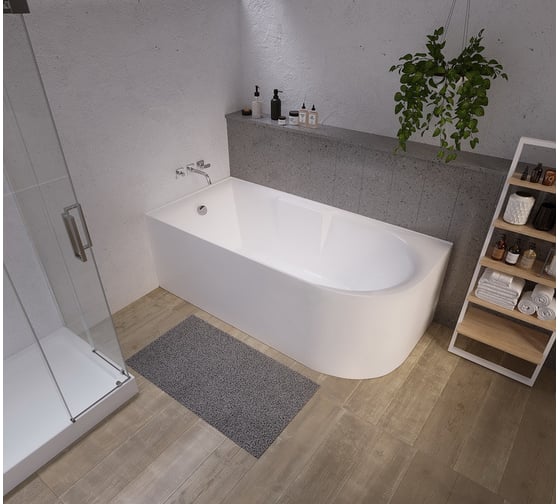 Пристенная ванна Grossman Cristal 75x150x56 см GR-2201L
