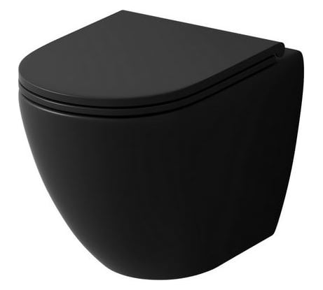 Унитаз Grossman (490х370х360) черный матовый, подвесной безободковый, смыв торнадо бесшумный, 1 мест GR-4455BMSQ