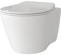 Унитаз Grossman (495х365х360) белый, подвесной безободковый, с тонкой крышкой, 1 место GR-4459S