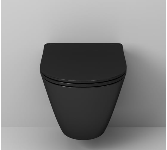 Унитаз Grossman Color черный, подвесной, безободковый, с тонкой крышкой GR-4411blackS